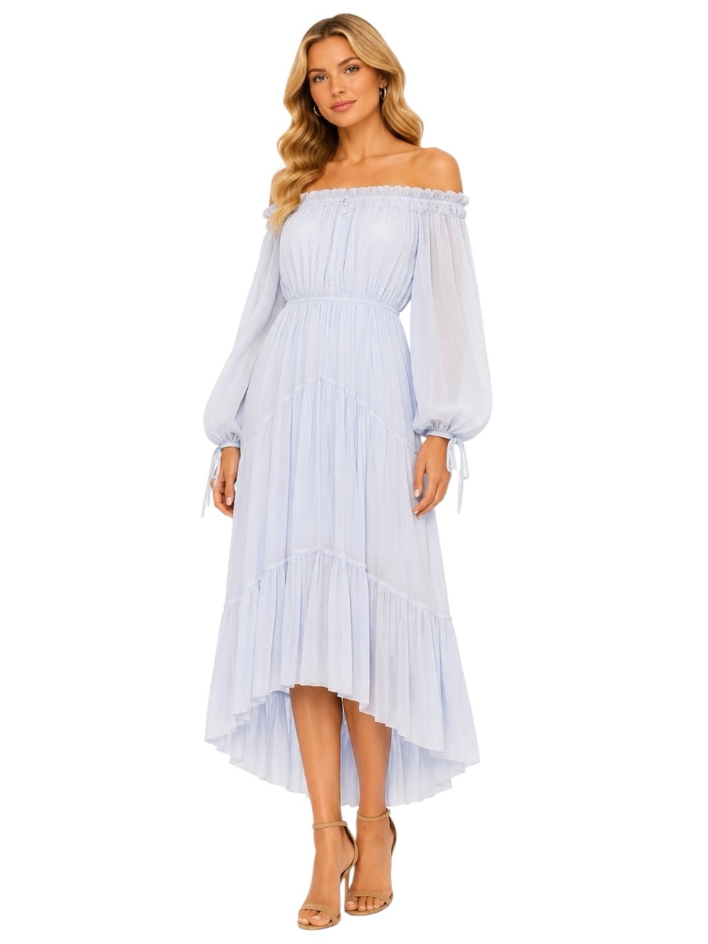 NWT Maje Flared Light Blue Dress Size 36 US 4 - Picture 1 of 11